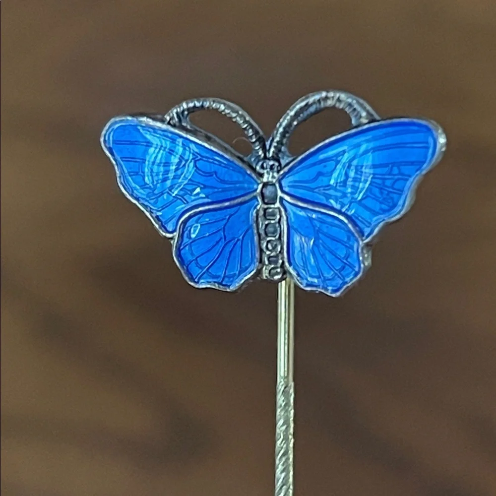 Blue and Gold Butterfly Brooch